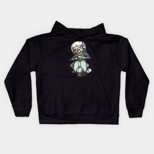 Skeleton on Scooter Funny Moped Kids Hoodie